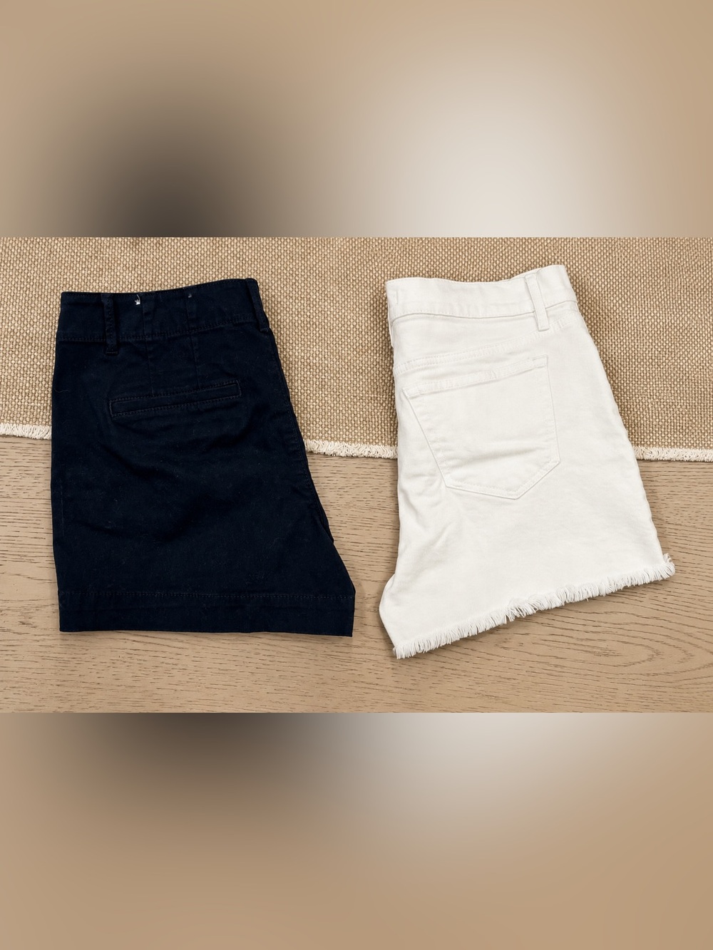 Black and White Denim Shorts Duo
